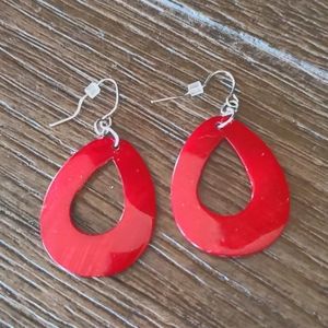 ReD Cut Out Teardrop Earrings